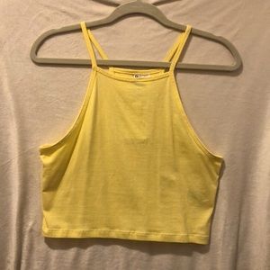 Yellow crop tank top